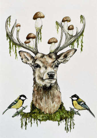 "Deer mushroom" Card A5