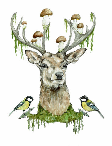 "Deer mushroom" FineArtPrint 30x42 cm