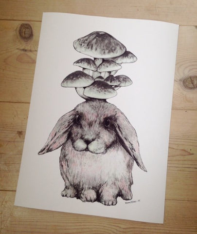 "Svamphatt" Bunny 21x30cm Fine Art Print