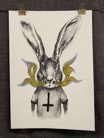 ”Satans hare mustasch” 30x42cm